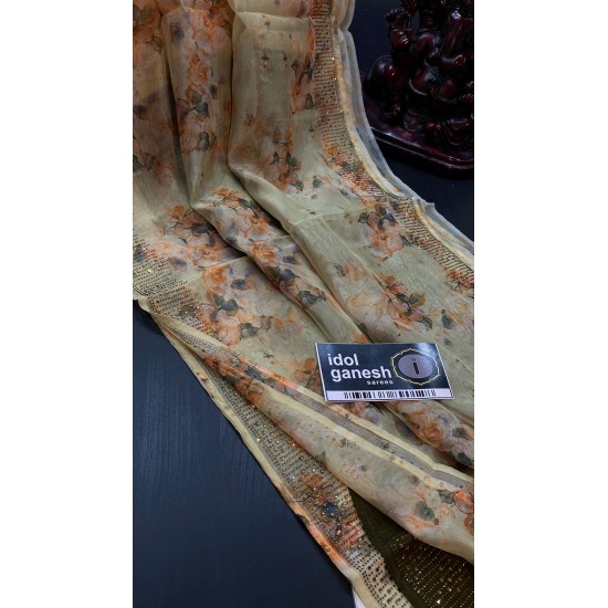 IG5673 pure handloom organza print