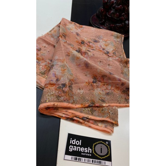 IG5673 pure handloom organza print