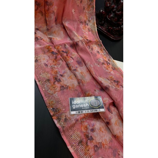 IG5673 pure handloom organza print