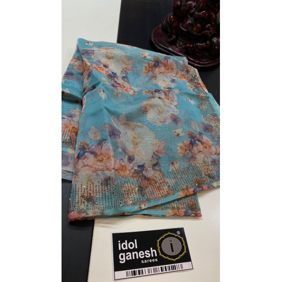 IG5673 pure handloom organza print