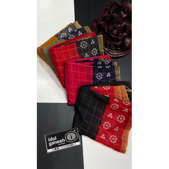 IG5691  Lite weight soft tusser check 