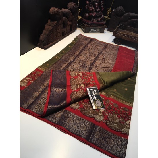 IG589 Pure handloom Maheshwari Kanchi