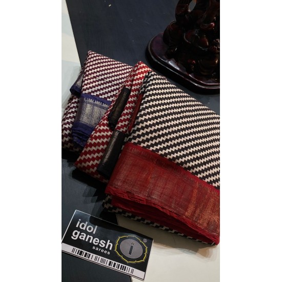 IG6197  pure handloom Maheswari print  