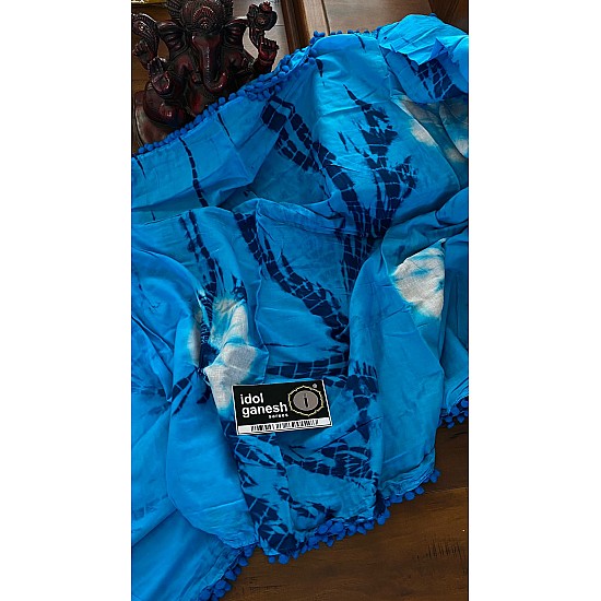 IG6338 pure mulmul cotton shibori print