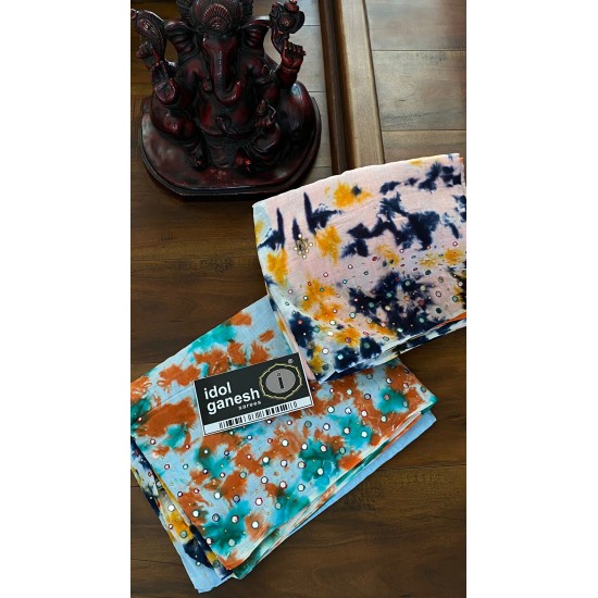 IG6339 pure mulmul cotton shibori print 