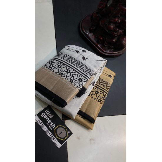 IG6340  lite weight soft assami pattu weaving jari border 