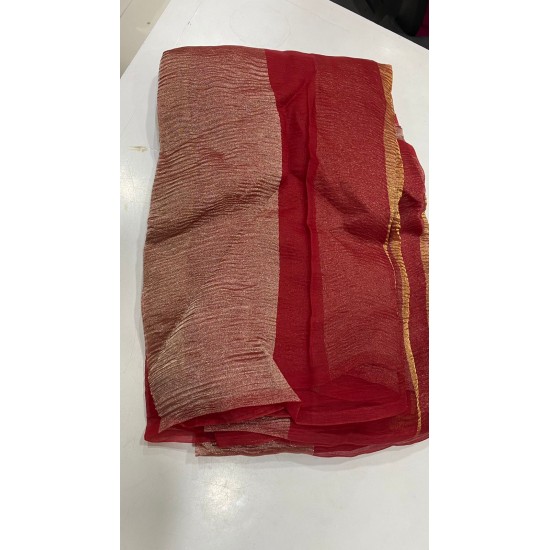  IG6370  pure handloom crush tissue/kora 