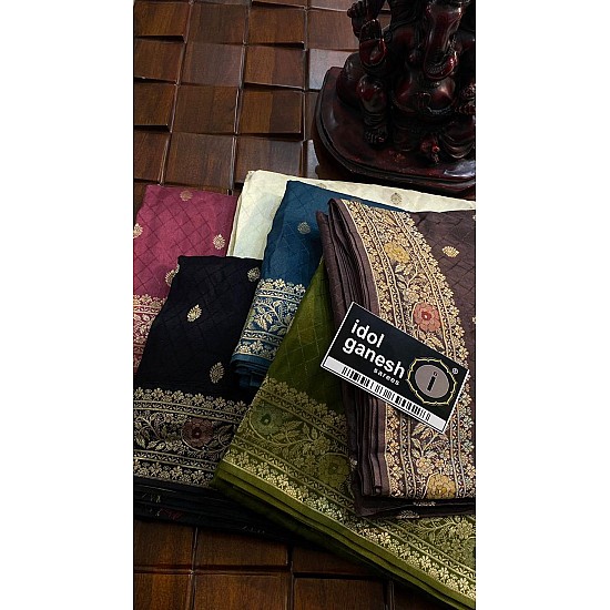 IG6390 lite weight  pure munga silk pattu 