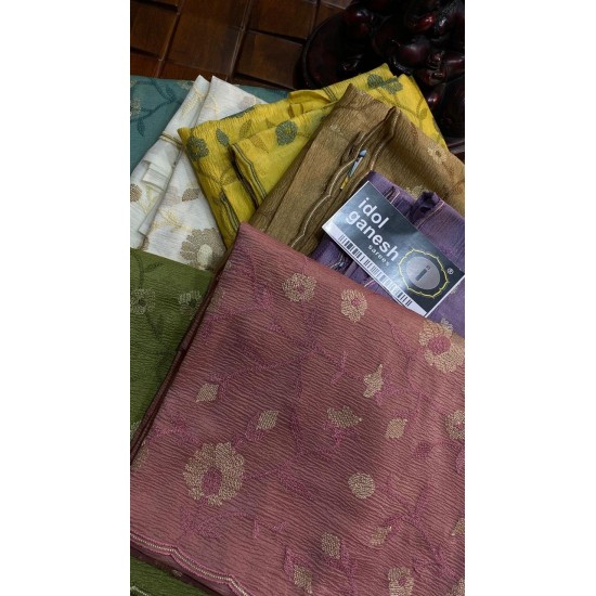 IG6637 pure handloom fine tissue crush  