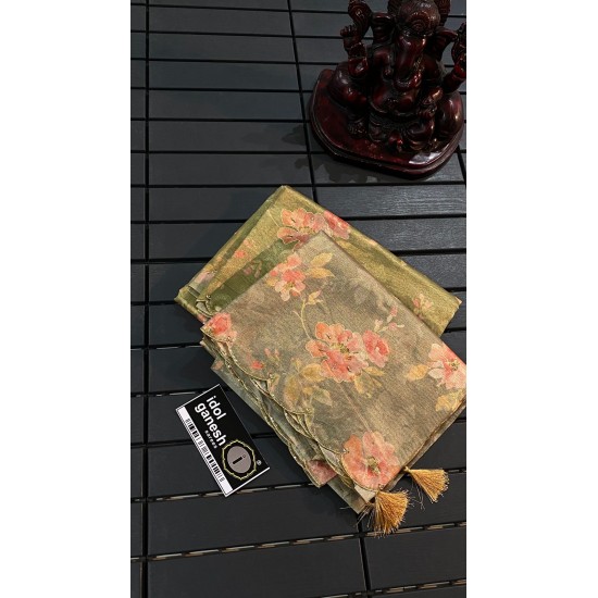 IG6645  lite weight pure tissue print sarees 