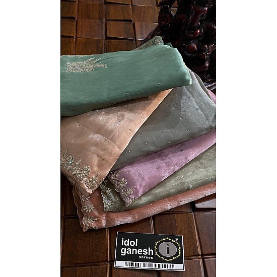 IG6696 lite weight space chiffon sarees 