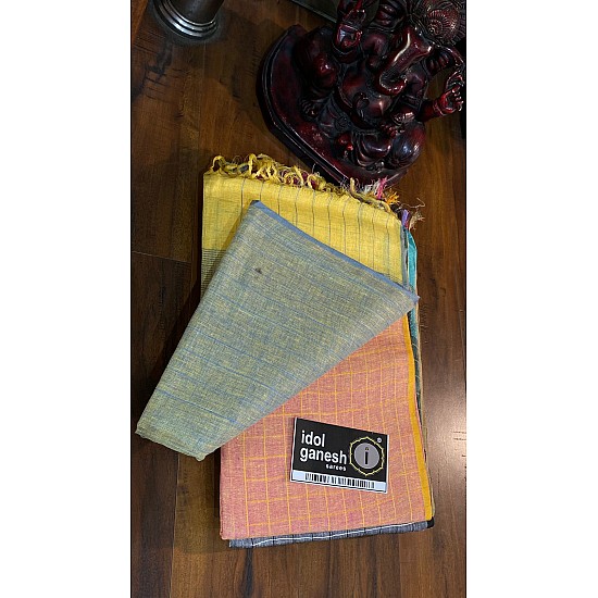 IG6747 pure handloom Lenin/Lenin sarees IG6747 pure handloom Lenin/Lenin sarees