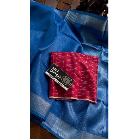 IG6835 pure handloom lenine/lenine saree  