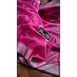 IG6836pure handloom lenine/lenine saree IG6836pure handloom lenine/lenine saree