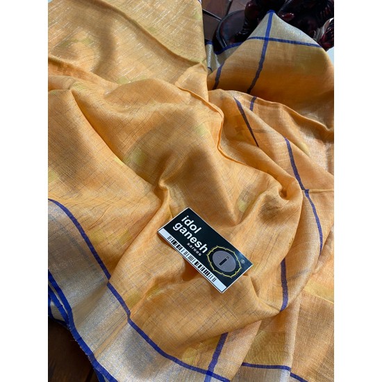 IG6838 pure handloom lenin/lenin sarees 