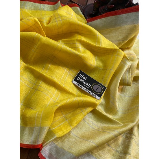IG6840pure handloom lenine/lenine saree IG6840pure handloom lenine/lenine saree