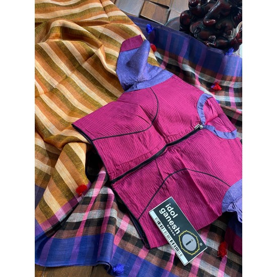 IG6842pure handloom lenine/lenine saree 