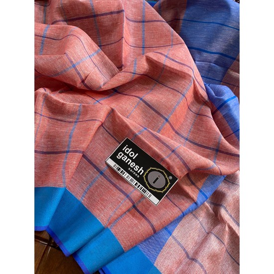 IG6846 pure handloom lenine/lenine saree 