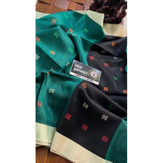 IG6847 pure handloom lenine/lenine sarees 