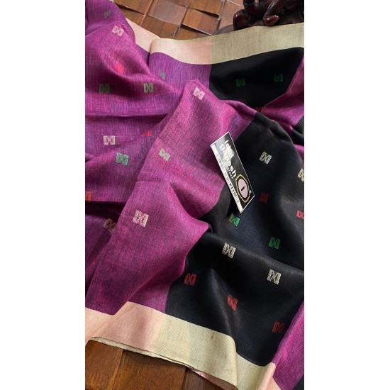 IG6847 pure handloom lenine/lenine sarees 