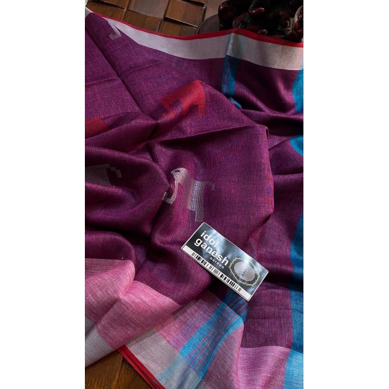 IG6848pure handloom lenine/lenine sarees 