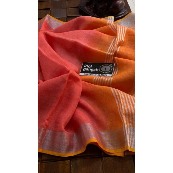 IG6849pure handloom lenine/lenine saree 