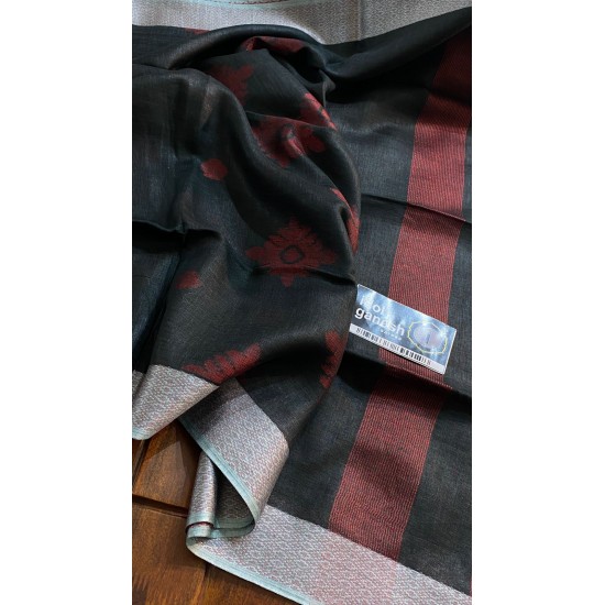 IG6851pure handloom lenine/lenine saree 