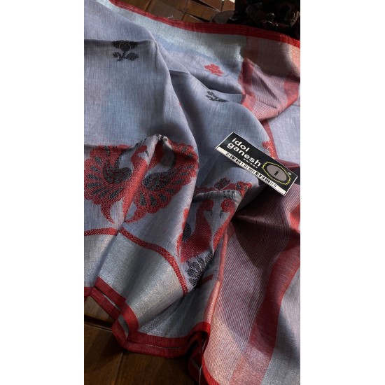 IG6852pure handloom lenine/lenine saree IG6852pure handloom lenine/lenine saree