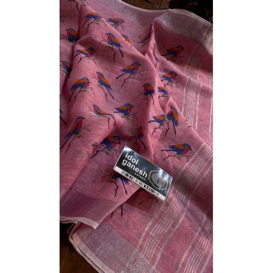 IG6853pure handloom lenine/lenine saree IG6853pure handloom lenine/lenine saree