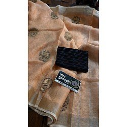 IG6854 pure handloom lenine/lenine saree IG6854 pure handloom lenine/lenine saree