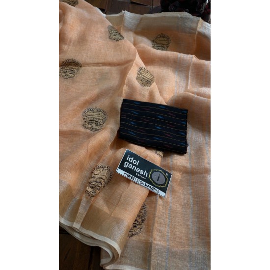 IG6854 pure handloom lenine/lenine saree IG6854 pure handloom lenine/lenine saree