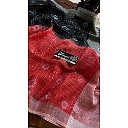 IG6855pure handloom lenine/lenine sarees IG6855pure handloom lenine/lenine sarees