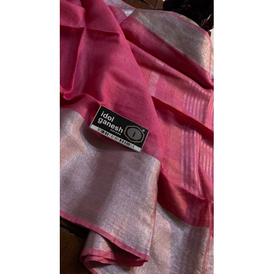 IG6856 pure handloom lenine/lenine saree 