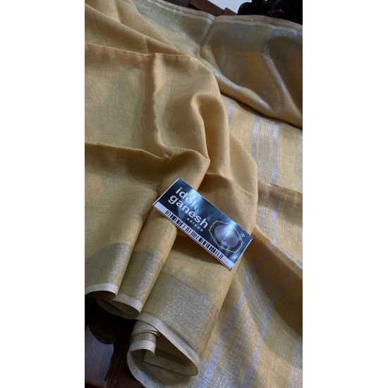 IG6859: pure handloom lenine/lenine saree 