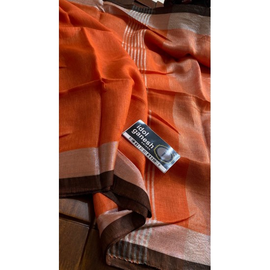 IG6860pure handloom lenine/lenine saree 