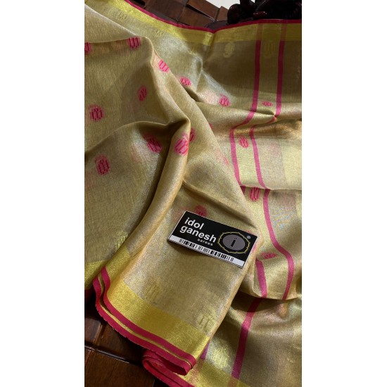 IG6862pure handloom tissue /lenine saree 
