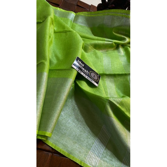 IG6865 pure handloom tissue /lenine saree 