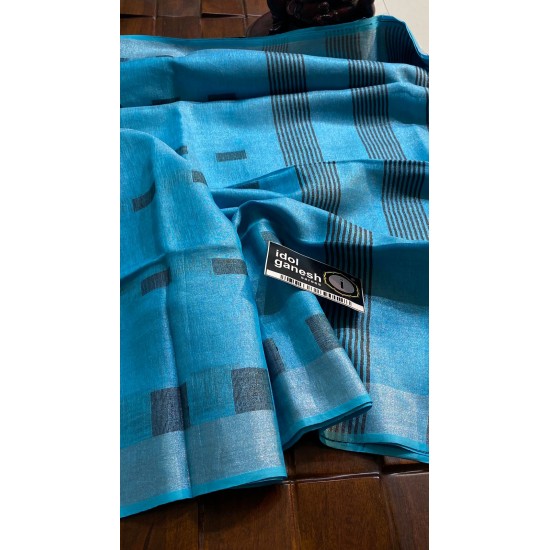 IG6867pure handloom tissue /lenine saree 2200/-