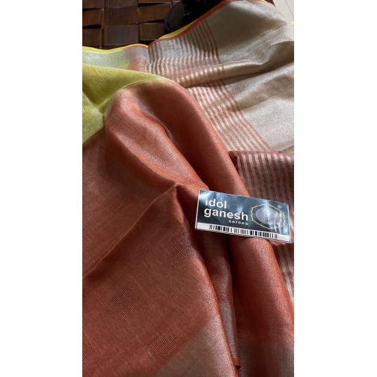 IG6870 pure handloom tissue /lenine saree 