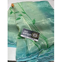 IG6903 lite weight muslin crush along with hand brush entire saree