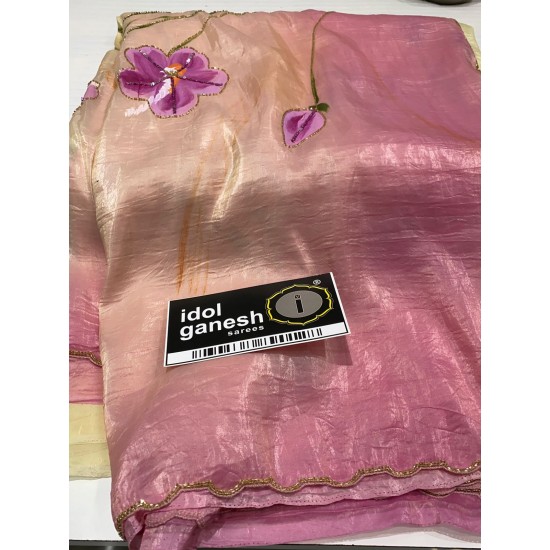 IG6904lite weight muslin crush along with hand brush entire saree IG6904lite weight muslin crush along with hand brush entire saree