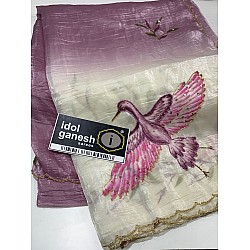 IG6905lite weight muslin crush along with hand brush entire saree 3875/-