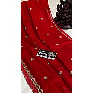 IG6915 lite weight pure velvet chiffon saree 