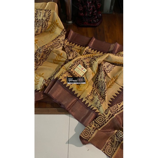 IG6964: pure hand loom tusser/ tusser 