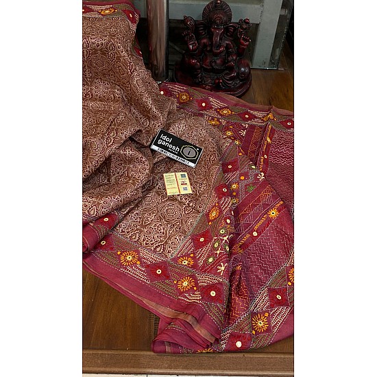 IG6976 pure handloom desi tussar/tusser 