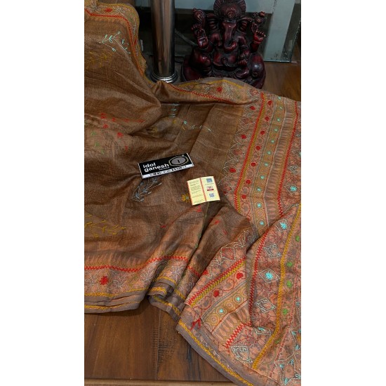 IG6979 pure handloom desi tussar/tusser 