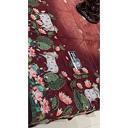 IG6987lightweight tusser crush pichwai print  