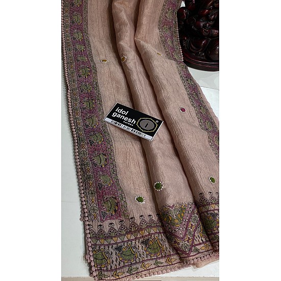 IG7004  lite weight pure soft Tissu crush block print  