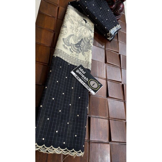 IG7056lite weight tusser checks mirror work  