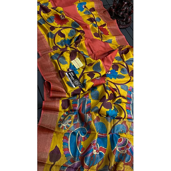 IG7085:pure handloom tusser kanchi weaving 